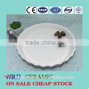 Stocked High Quality Round Beautiful Porcelain Plate Ceramic Soup Dish thumbnail-1