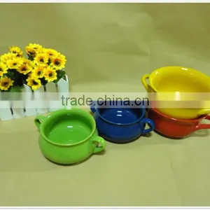 2014 New Product Korean Style Colorful Two Handle Cheap Ceramic Pots thumbnail-2