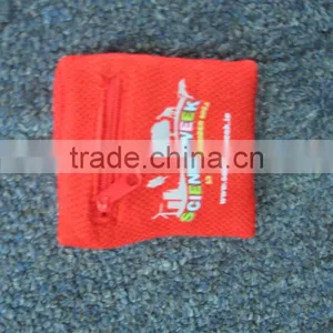 Cotton/ Terry Sport Wristband/ Sweat Wristband With Zipper Pocket thumbnail-1