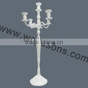 White Wedding Aluminium Candelabra on Sale , Decorative Tall Wedding Candelabra Centerpiece, thumbnail-1