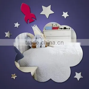 Stars Cloud and Rocket Mirror Sticker thumbnail-1