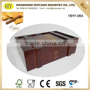 Glossy Red Color Pine Luxury Wood Cigar Box Humidors thumbnail-2