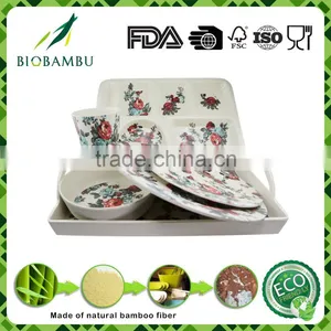 Biodegradable Ecological Wholesale Bamboo Fiber Dinnerware Sets thumbnail-1