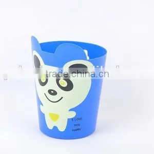 Printed Plastic Trash Can/Rubbish Bin Household Garbage Can With Cartoon Pattern/Desktop Bin thumbnail-1
