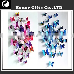 Colorful Promotional Home Decorative Plastic 3D Butterfly Stickers thumbnail-1