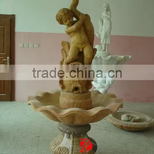 Baby and Fish Outdoor Water Stone Fountain thumbnail-1