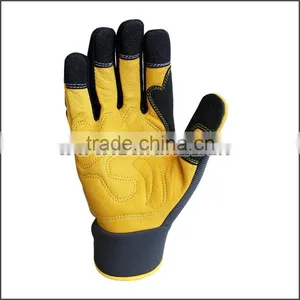 Soft Goatskin Leather Mechanic Working Gloves for Heavy Construction thumbnail-2