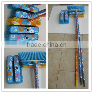 120cm Length Flower PVC Design Plastic Broom With Stick for Cleaning Tools thumbnail-1