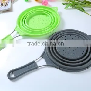 Silicone Foldable Colander Kitchen Tools Strainers Colanders Collapsible thumbnail-4