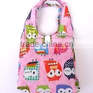 Wholesale Reusable Foldable Portable Folding Tote Shoulder Shopping Bag With Small Pouch thumbnail-4