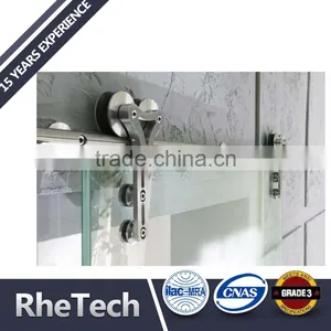 2016 Hot Sale Satin Stainless Steel 304 Sliding Door Roller Track Wheel Stop Floor Guide For Glass Door thumbnail-1