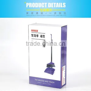L00086 2017 Factory Wholesale Household Duo-Pan Dustpan & Lobby Broom Combo Superior Performance Broom & Dust Pan Set thumbnail-5