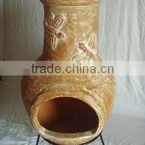 Clay Chimney With Metal Stand, Fire Shelf and Lid,W11C002-2 thumbnail-1