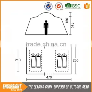 2 Apartment Room High Quality 4 Person Outdoor Camping Family Tents thumbnail-2