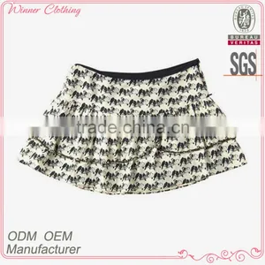 Pleates Short Ruffle Print Elegent High Quality Garment Factory Corset Tutu Skirt thumbnail-1