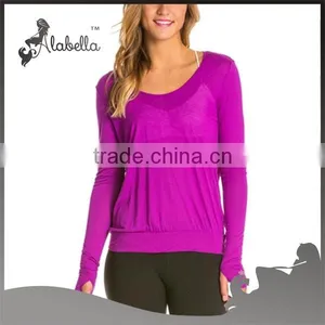 Stretch Viscose Nylon Long Sleeve Fitness Shirt thumbnail-1