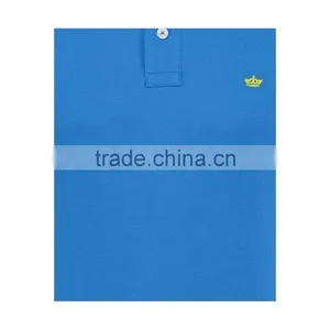MGOO Fashion Blue Logo Brand Polo Shirts 240g 100% Cotton Plain Dyed Fabric For Shirts thumbnail-6