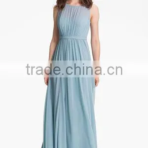 MGOO 2016 Formal Occasions Pleated Chiffon Maxi Dress Pictures Of Latest Gown Plain Elegant Prom Dress thumbnail-2