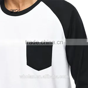 Latest Man T-shirt Blank Soccer Raglan 100% Cotton Bomber T-shirts thumbnail-3
