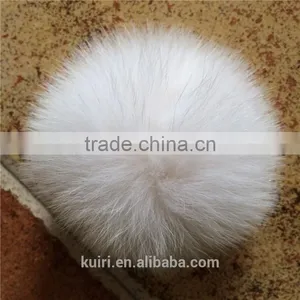 Fur Pom Pom Fluffy Genuine Fox /raccoon/rabbit Fur Ball Keychain Fur Key Ring Fur Bag Charm Women Bag Accessories thumbnail-1
