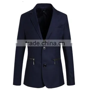 1pc Hot Sale With Zipper Pattern Turn Down Callor Long Sleeve Cotton and Polyester Bussiness Blazer thumbnail-1