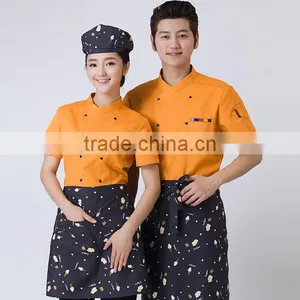 2016 Wholesale Custom Nice Restaurant Design Short Sleeve Uniforms Waitress Uniform thumbnail-2