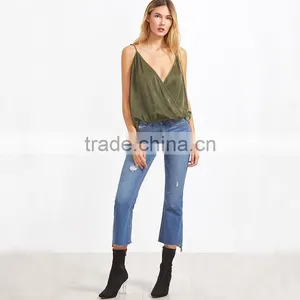 Simple Design Ladies Top, Sexy Deep V-neck Tank Top thumbnail-5