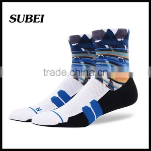20mm/hg Ankle High Colorful 360 Digital Print Man Compression Sport Fashion Sock thumbnail-1