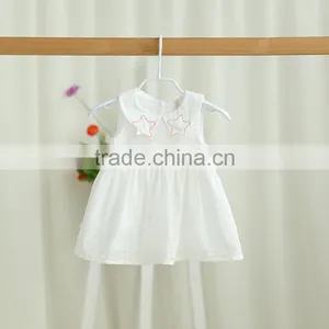 Wholesale Doll Collar Solid Color Cotton Summer Tutu Baby Girl Dress thumbnail-5