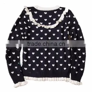 2015 New Design Girl Cardigan Sweater Scallop Trim Children Wear Cardigan thumbnail-2