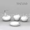 White Oval Shape Ceramic Bathroom Accessory Set With Colorful Strip thumbnail-1
