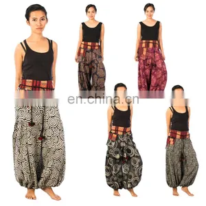 Lofbaz Women Handmade Hippie Hmong Boho Baggy Gypsy Aladdin Genie Harem Pants Trousers thumbnail-1