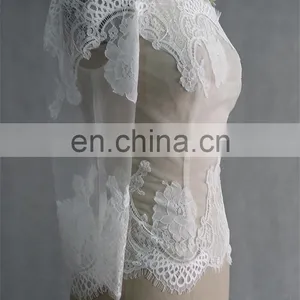 Plus Size Lace Up Back Short Sleeve Lace Applique Off Shoulder Lace Top thumbnail-3