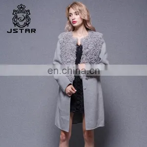 Gray Style Cashmere Coat Women Ladies With Long Wool Coats thumbnail-3