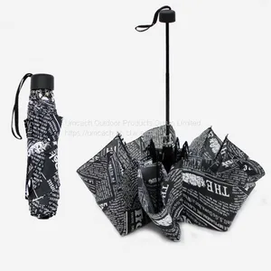Three Folded News Paper Umbrella for Men and Women thumbnail-1
