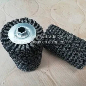 Hex-pipe Twisted Wire Wheel Brush Roll 125mm Diameter thumbnail-2