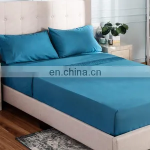 Amazon OEM Flat Fitted Hotel Water Proof Single King Queen Full Bed Sheets thumbnail-3