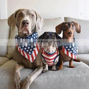 Custom Design Dog Bandanas Washable Triangle Bibs Scarfs Cotton Plaid Printing Kerchief for Dogs and Cats thumbnail-1
