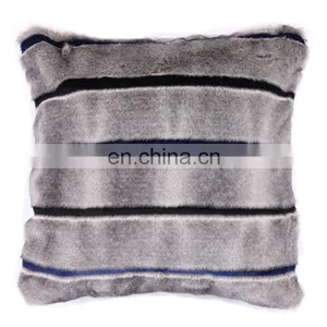 Custom Latest Design Pink Cover Fur Plush Body Car Waist Cushion /pillow Shaggy Faux Fur Cushion With Metallic Yarn thumbnail-5