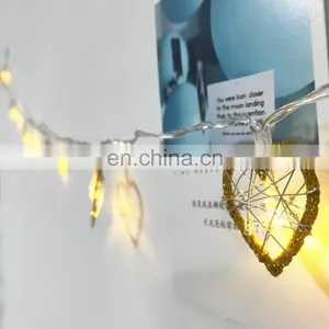 10L Led Gold Glitter Heart Night Strip Light With Bead Home Decor Ceiling Lights Indoor Valentine's Day Decoration Lighting thumbnail-4