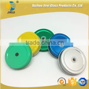 Colorful Glass Jam Jar Metal Cap thumbnail-2