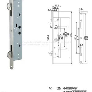 Double Hook Latch Mortise Door Lock Backset 28mm thumbnail-2