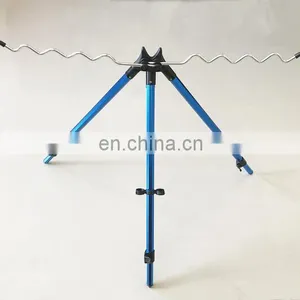 Outdoor Fishing Rod Telescopic Support 9 Rods Holder Sea Beach Fishing Rod Rests Tripod Stand Holder thumbnail-1