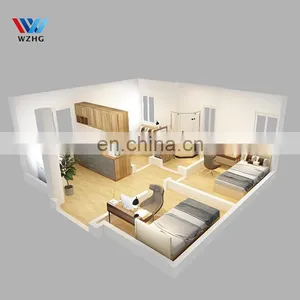 Low Cost Prefab 2 3 Bedroom Modular Homes Granny Flat Villa Design and Drawing thumbnail-2