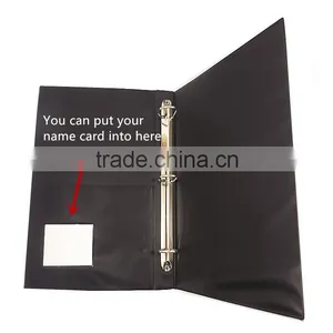 PU Leather A5 Embossed Printing D Shape 3 Ring Binder With Name Card Quality Choice thumbnail-3