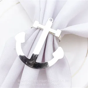 Eco-friendly Metal Gold Ship Anchor Napkin Rings Serviette Holder for Wedding Party Restaurant Home Table Decoration thumbnail-4