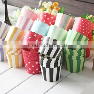 Latest White Yellow Stripe Mini Muffin Cake Cups thumbnail-4