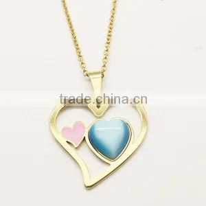 2015 New Design Heart Shaped Semi-precious Stone Pendant thumbnail-1