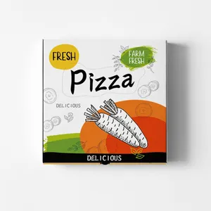 2024 New Design Pizza Box With Handle Pizza Box Custom Logo Pizza Delivery Box With High Quality thumbnail-1