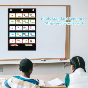 Standard Pocket Chart, Clear 5 Pockets Words Chart With Extra Storage Pocket for School Home Office Use, Word Wall and Sentence Strips thumbnail-5